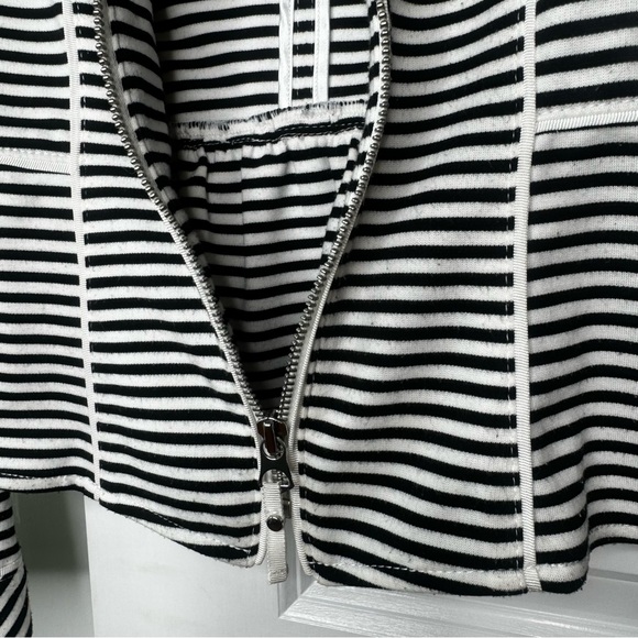 Women’s White & Black Stripped Dress Jacket Size 00 - Picture 6 of 14